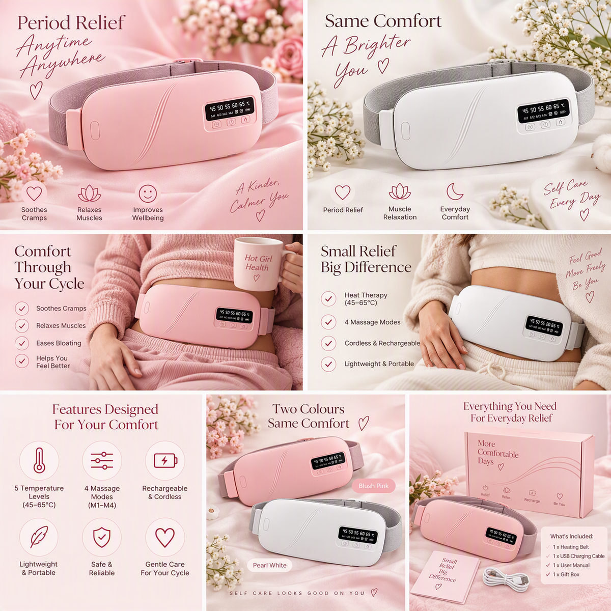 Menstrual Heating Pad & Vibration Massager